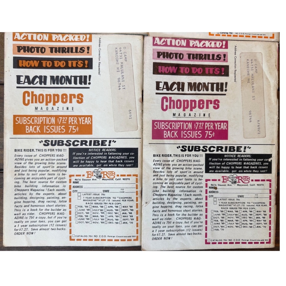 1968; 1969 missing Dec; 2 1970: plus 9 manuals Choppers Magazines vintage rare - Picture 6 of 8
